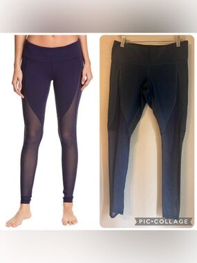alo Sheer Panel High-Waist Leggings - Navy blue size Medium